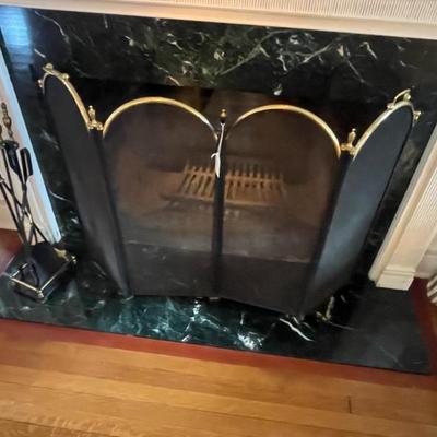 Fireplace screen and tools