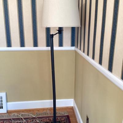 Classic Black Floor Lamp with Fabric Shade