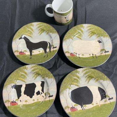 Warren Kimble Plates And Mug
