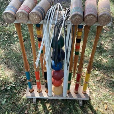 Colorful Wooden Croquet Set
