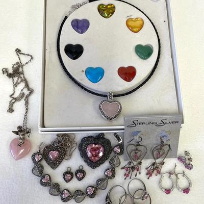 Sterling Silver Pink Hearts Jewelry 