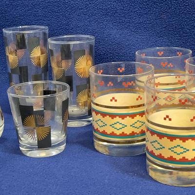 Anchor Hocking Atomic Starburst, Libbey Frosted Gols Leaf & Lifestyles, Glassware