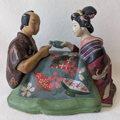 Erotic Vintage Japanese Hakata Shunja Dolls Drinking Sake