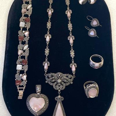 Sterling Silver Pink Mother Of Pearl Jewelry 