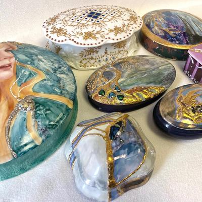 Hand Embellished Large Trinket Boxes 