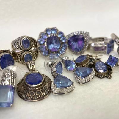 Sterling Silver Color Changing And Iolite Stones 