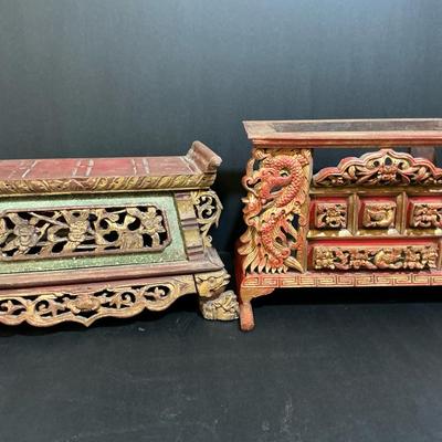 Chinese Table Altar’s, Vintage 2 Pcs