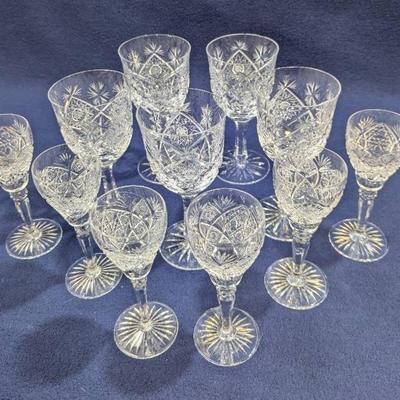 Vintage Bohemian Crystal Cordial And Wine Glasses Set Of 11