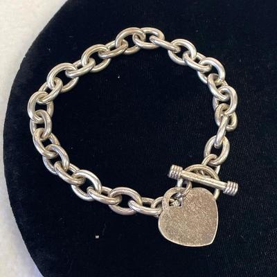 Sterling Silver “Tiffany Style” Charm Bracelet 
