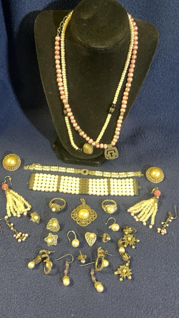 Sterling Silver Pearl Jewelry Mix! Necklaces, Earrings, Rings, More