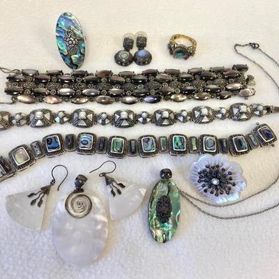 Sterling Silver Mother Of Pearl Abalone Jewelry