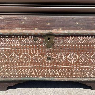 Indonesian Wood Mother Of Pearl Trunk 