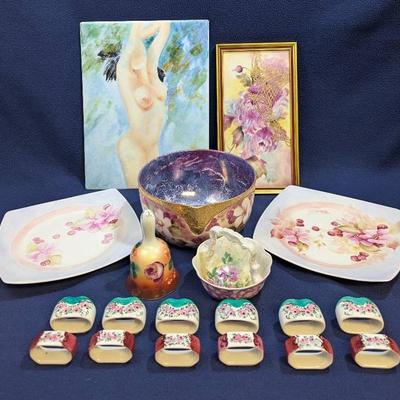 Hand Painted Embellished Porcelain 19 Pieces Kaiser Limoges