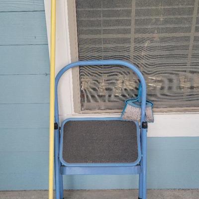 Step Stool with Brooms