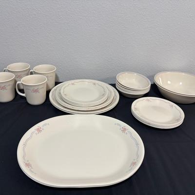Set Of Corelle by Corning Plates, Cups And Bowls 