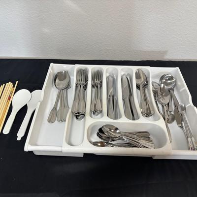 Collection Of Silverware, Sets Of Dinner Forks, Knives And Spoons