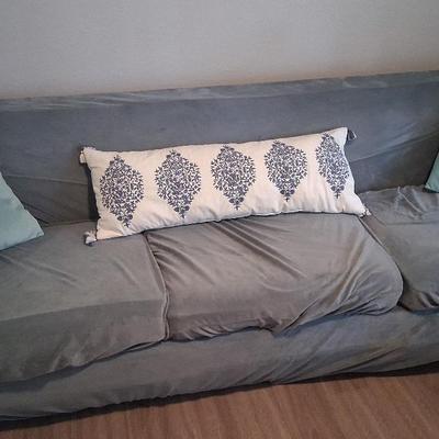 3 Seater Couch, Cover, And Pillows Furniture Sliders