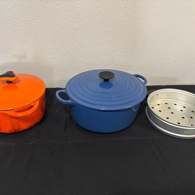 Rachel Ray Cast Iron Pot/ Le Creuset Cast Iron Pot And Strainer 