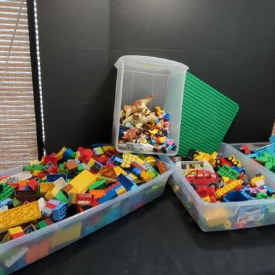 Massive Duplo Lot With Building Blocks Vehicles And Wheel Bases Accessories People & Animals 
