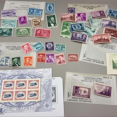 US Stamps- 1940's 1950's Commemorative, Souvenir, Liberty Issue, Mothers Day, Inverted Jenny Replica