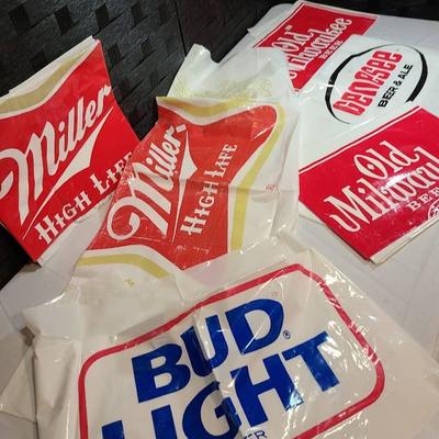 Vintage Large Plastic Keg Covers - Old Milwaukee, Miller, Gennessee, Bud Light