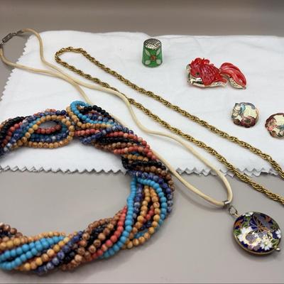Twist-A-Beads and Enamel Jewelry, Goldfish Pin