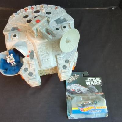 The Star Wars Galactic Heroes Millennium Falcon Toy, and Hot Wheels (New in Package)