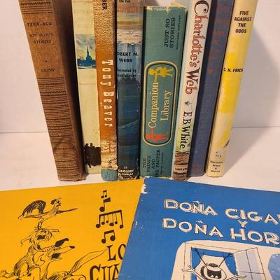 Vintage Youth Fiction, Non-Fiction, And Spanish Learning Books