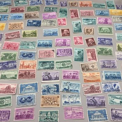 100 Count American Stamps 1950s 