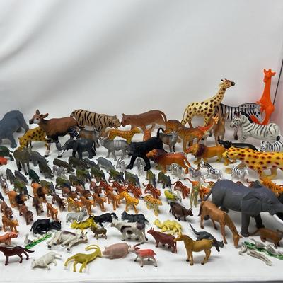 Various Animal Figure Toys - Rhinos, Elephants, Giraffes, Wild Cats & More 