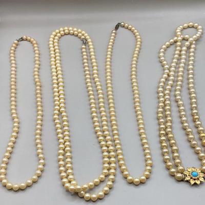 Vintage Faux Pearl Necklaces 