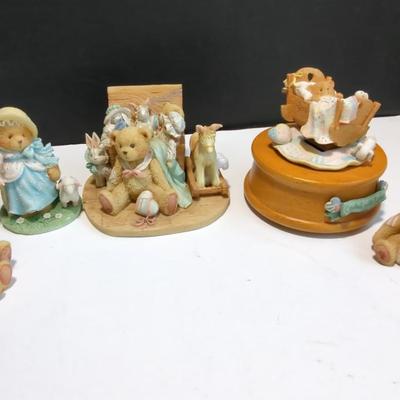 Cherished Teddies Childhood Lot Music Box Cuddled With Love 