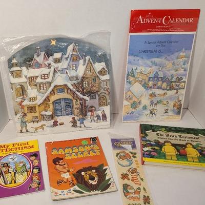 Vintage Unused Advent Calendars, Stickers, Lego Genesis, Kids' Religious Books