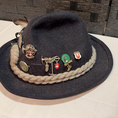 Wool Hat with LOTS of Pewter Pins