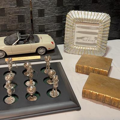 International Silver Co Golf Tic-Tac-Toe, Decorative Book Boxes and Other Desk Decor