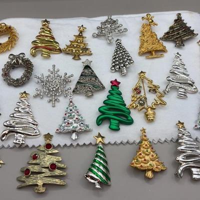 Christmas Tree and Wreath Pins