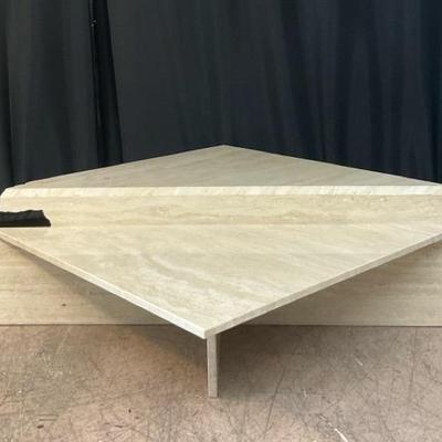 MCM Italian Triangle Travertine Coffee Table 
