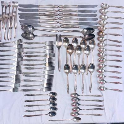 Vintage WM Rogers Oneida Silver Plated Flatware Service 