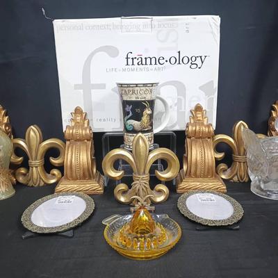 Eclectic Home Décor & Collectibles – Fleur-de-Lis Accents, Vintage Frames & Glassware