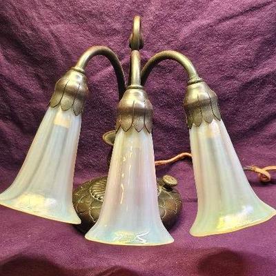 Tiffany Studios N.Y. Three Light Lily Lamp