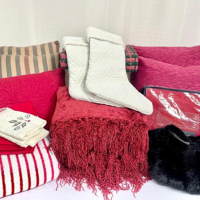 (3) Chenille Throw Blankets, Cotton Stockings And More