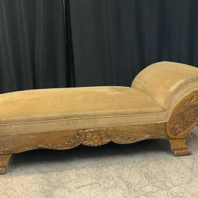 Deeply Carved Antique Oak Fainting Couch / Project Piece
