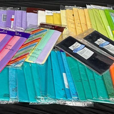 Rainbow of (90) Packages of Tissue Paper:  Papyrus, Hallmark & More
