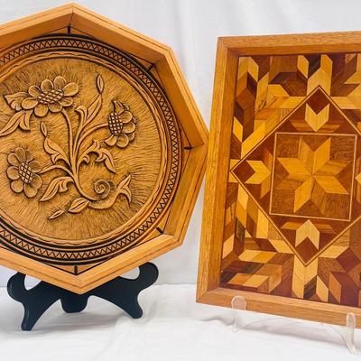 Vintage Art Deco Wooden Trays