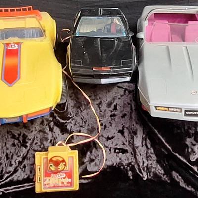 Vintage Kinght Rider Knight 2000 And Two Vintage Barbie Corvettes Toy Cars
