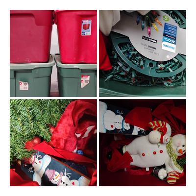 Holiday Haul / 4 Full Red & Green Totes