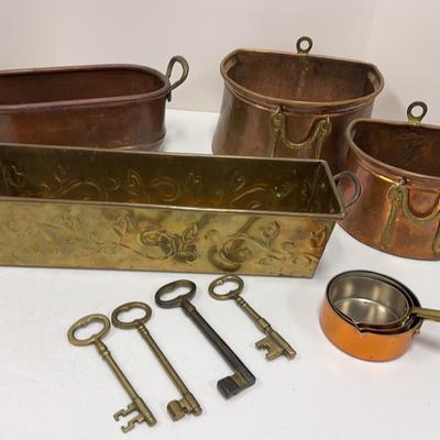 Brass And Copper Buckets | Skeleton Keys | Measuring Cups