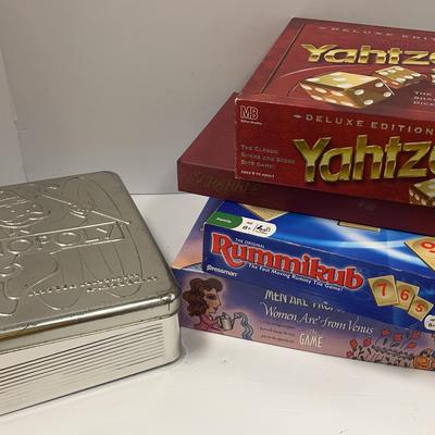 Board Games, Monopoly, Yahtzee, Scrabble, Rummikub, Men Are From Mars 