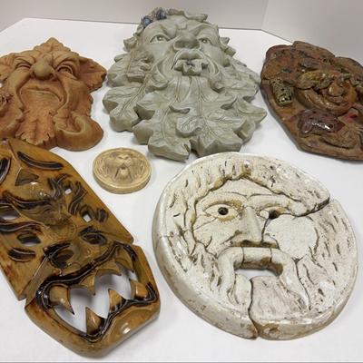 Wall Plaques | Ceramic Art | Wooden Mask | Mouth Of Truth | Buzz Off Carruth Studio