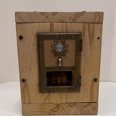 Vintage Wooden Post Office Box Door Bank